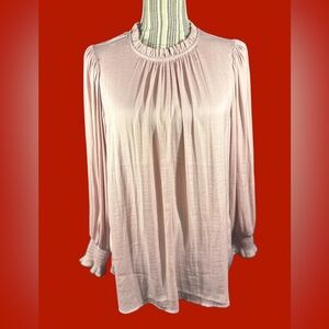Elegant feminine Maison d'Amélie pink ruffle blouse perfect for Valentine’s Day